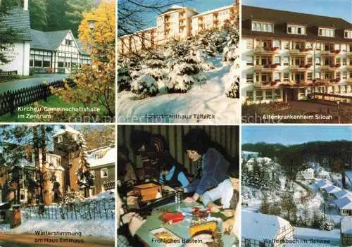 AK / Ansichtskarte  Leichlingen Rheinland Pilgerheim Weltersbach Kirche Gemeinschaftshalle Appartmenthaus Krankenheim Haus Emmaus Basteln Winterpanorama