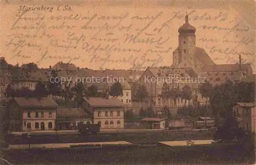 AK / Ansichtskarte  Marienberg Erzgebirge Sachsen Teilansicht Kirche