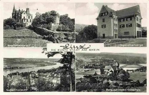 AK / Ansichtskarte  Linz Rhein Rheinland-Pfalz Burg Dattenberg Jugendherberge Panorama Burg zur Leyen Ockenfels