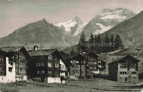 AK / Ansichtskarte  Lomatten Saas-Fee VISP VS Ortspartie mit Fletschhorn un Laquinhorn