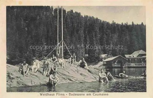 AK / Ansichtskarte  Waldhaus Flims GR Badeszene am Caumasee