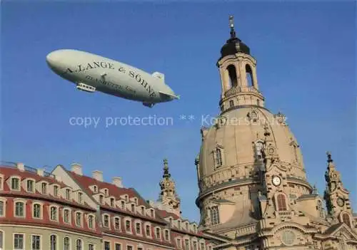 AK / Ansichtskarte  DRESDEN Elbe Luftschiff Zeppelin ueber der Stadt Dresdner Frauenkirche