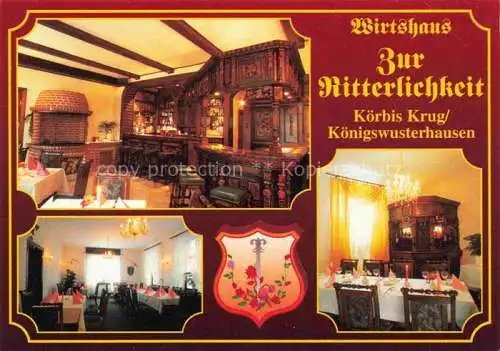 AK / Ansichtskarte  Koerbis Krug Wirtshaus zur Ritterlichkeit Gastraum