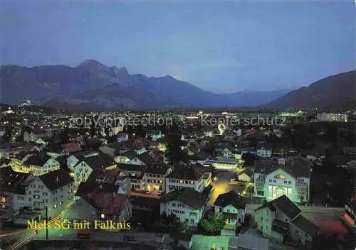 AK / Ansichtskarte  Mels SG Stadtpanorama Blick gegen Falknis am Abend