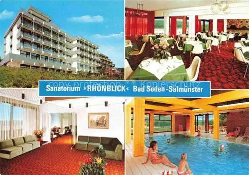 AK / Ansichtskarte  Bad Soden-Salmuenster Sanatorium Rhoenblick Speiseraum Foyer Hallenbad