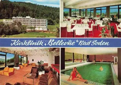 AK / Ansichtskarte  Bad Soden-Salmuenster Kurklinik Bellevue Speiseraum Foyer Hallenbad