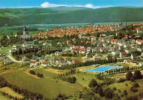 AK / Ansichtskarte  BAD SOODEN-ALLENDORF Blick ueber das Freibad auf Allendorf