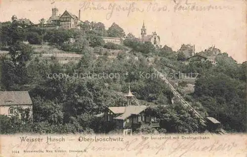 AK / Ansichtskarte  Oberloschwitz Ober-Loschwitz DRESDEN Weisser Hirsch Luisenhof mit Drahtseilbahn