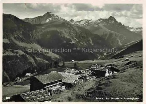 AK / Ansichtskarte  Tenna 1654m Safien Surselva GR Piz Beverin und Bruschghorn