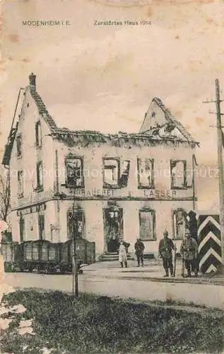 AK / Ansichtskarte  Modenheim Mulhouse 68 Haut-Rhin Zerstoertes Haus 1914