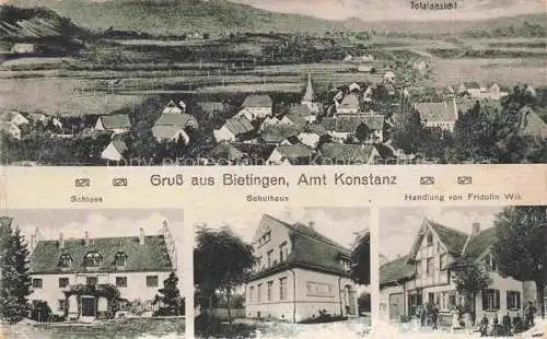 AK / Ansichtskarte  Bietingen Gottmadingen KONSTANZ BW Panorama Schloss Schulhaus Handlung von Fridolin Wik