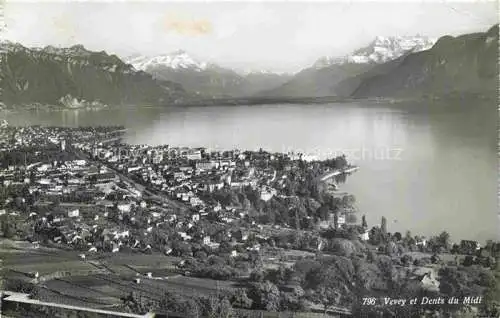 AK / Ansichtskarte  VEVEY VD Panorama Blick gegen Dents du Midi