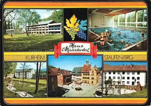 AK / Ansichtskarte  Staufen  Breisgau Kurheim Haus Muenstertal Hallenbad Minigolf Stadtzentrum Marktplatz