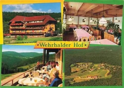 AK / Ansichtskarte  Wehrhalden Gasthof Pension Wehrhalder Hof Gastraum Terrasse Fernsicht Luftaufnahme