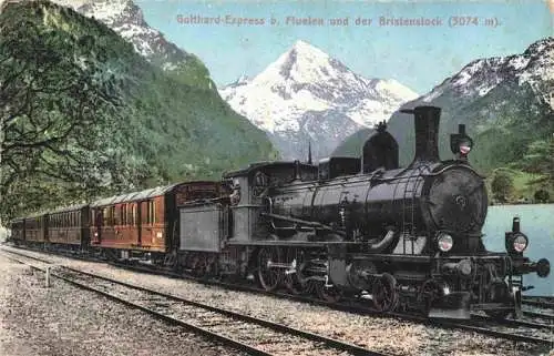 AK / Ansichtskarte  Eisenbahn Railway Chemin de Fer Gothard Express Fleulen Bristenstock