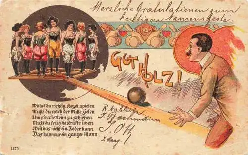 AK / Ansichtskarte  Kegeln Bowling Bolos-- Frauen Litho