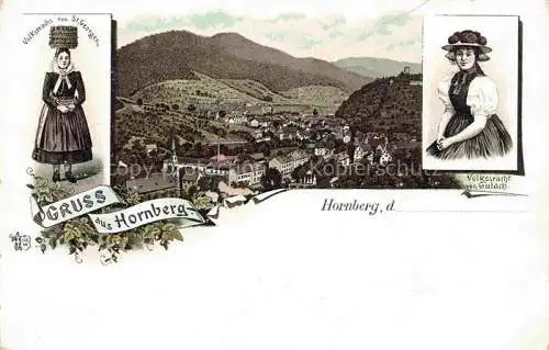 AK / Ansichtskarte  Hornberg  Schwarzwald Panorama Volkstrachten von St Georgen und Gutach