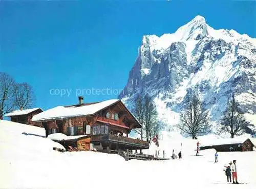 AK / Ansichtskarte  Grindelwald BE Berghaus Blick gegen Wetterhorn Berner Alpen Winterpanorama