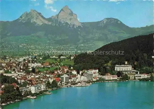 AK / Ansichtskarte  Brunnen Vierwaldstaettersee SZ Panorama Blick gegen die Mythen