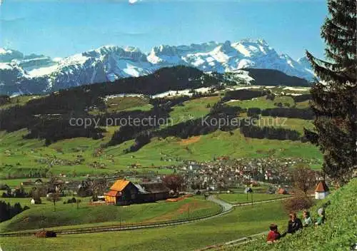 AK / Ansichtskarte  Appenzell IR Panorama Blick auf Sollegg-Klosterspitz und Saentiskette