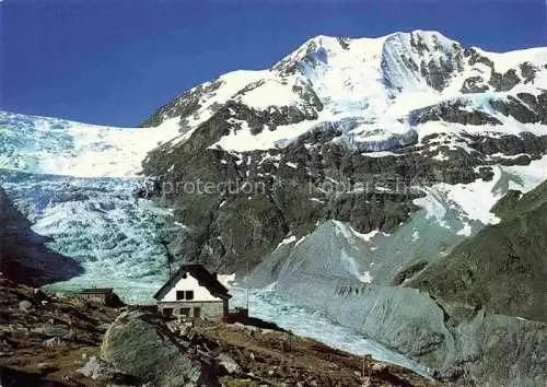 AK / Ansichtskarte  Turtmannhuette 2520m VS Berghuette Turtmanngletscher und Diablons