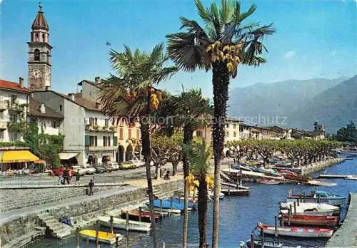 AK / Ansichtskarte  Ascona Lago Maggiore TI Uferstrasse Hafen