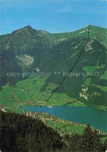 AK / Ansichtskarte  Lungern Obwalden OW Panorama mit Luftseilbahn Lungern - Schoenbueel