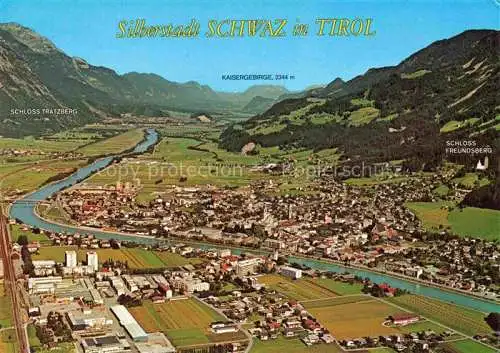 AK / Ansichtskarte  Schwaz Tirol AT Panorama Erholungsort im Unterinntal Schloss Freundsberg Kaisergebirge