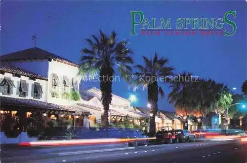 AK / Ansichtskarte  Palm Springs California USA Picturesque Palm Canyon Drive at night