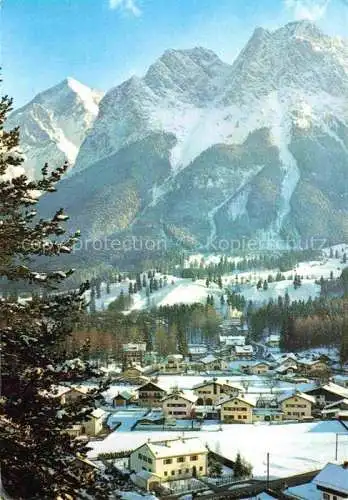 AK / Ansichtskarte  GRAINAU Winterpanorama Blick gegen Alpspitze und Waxenstein