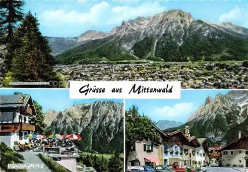 AK / Ansichtskarte  MITTENWALD Bayern Panorama Karwendelgebirge Kranzberghaus Motiv Im Gries