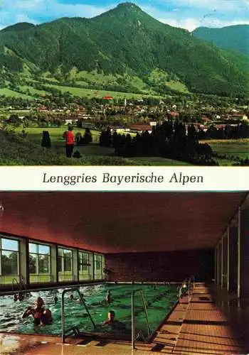 AK / Ansichtskarte  Lenggries Panorama Bayerische Alpen Hallenbad Ozonbad