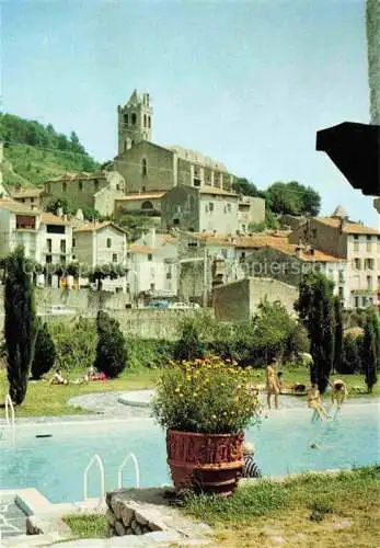 AK / Ansichtskarte  Prats-de-Mollo-la-Preste Ceret 66 Pyrenees-Orientales Freibad Blick zur Kirche