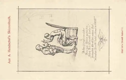 AK / Ansichtskarte  Hendschel s Skizzenbuch Kuenstlerkarte Daerf Dirndl liabn