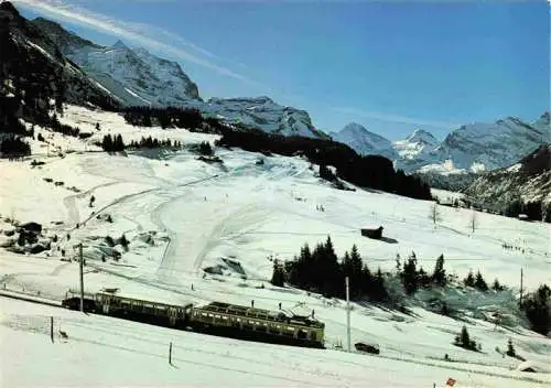 AK / Ansichtskarte  Eisenbahn Railway Chemin de Fer Wengen Jungfrau Breithorn Schweiz