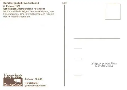 AK / Ansichtskarte  Rottweil Neckar Schwaebisch-Alemannische Fasnacht Narrensprung des Federahannes