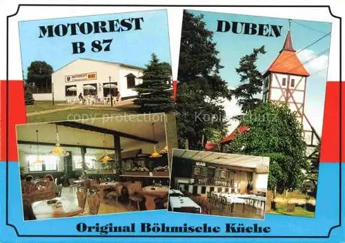 AK / Ansichtskarte  Duben Motorest Original Boehmische Kueche Restaurant Kirche