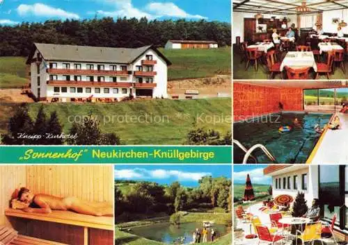 AK / Ansichtskarte  Neukirchen Knuellgebirge Kneipp-Kurhotel Sonnenhof Restaurant Terrasse Hallenbad Sauna