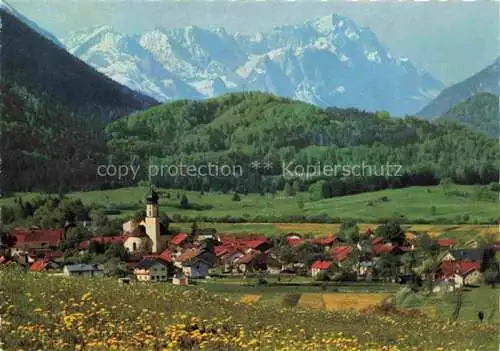 AK / Ansichtskarte  Ohlstadt Panorama Blick gegen Zugspitzgruppe Wettersteingebirge