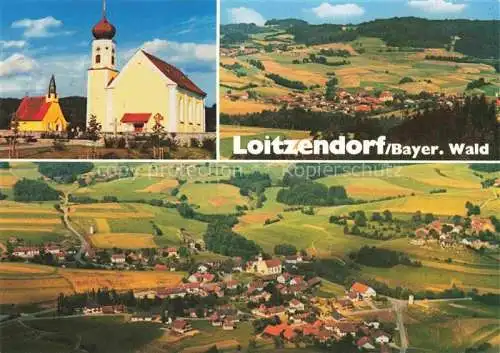 AK / Ansichtskarte  Loitzendorf Kirche Panorama Bayerischer Wald Luftaufnahme