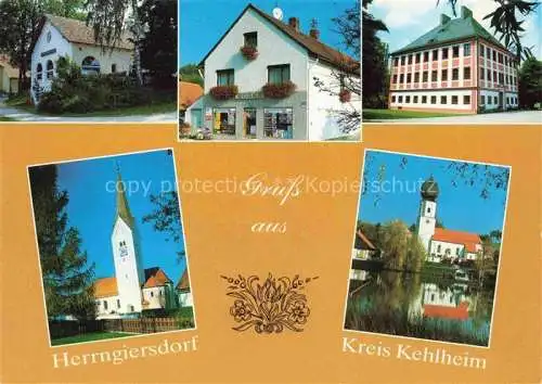 AK / Ansichtskarte  Herrngiersdorf Teilansichten Kirche Edeka Ladengeschaeft