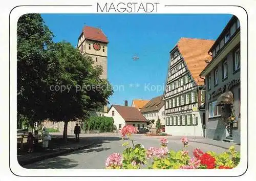 AK / Ansichtskarte  Magstadt Boeblingen BW Motiv Ortszentrum Kirche Fachwerkhaus