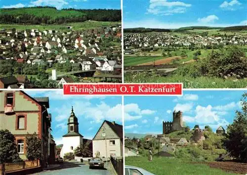 AK / Ansichtskarte  Katzenfurt Panorama Burgruine Ortszentrum