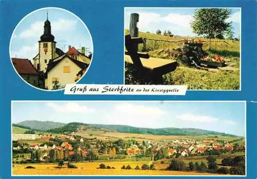 AK / Ansichtskarte  Sterbfritz Ortszentrum Kirche Grabstaette Panorama