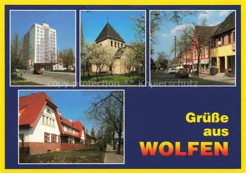 AK / Ansichtskarte  Wolfen Bitterfeld  Rema-Hotel Excelsior Kirche Leipziger Strasse Kirchstrasse