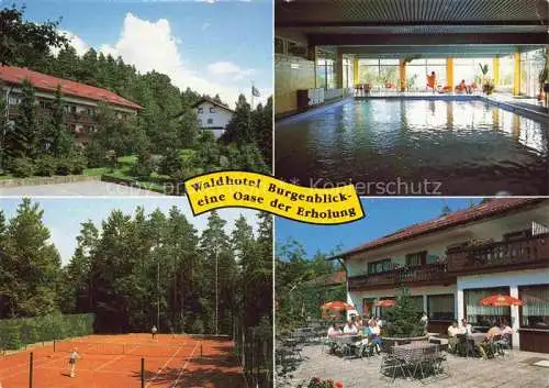 AK / Ansichtskarte  Thurmansbang Waldhotel Burgenblick Hallenbad Tennisplatz Terrasse