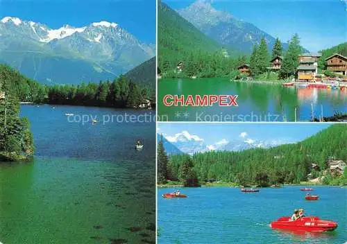 AK / Ansichtskarte  Champex -Lac Orsieres VS Le lac avec le Grand Combin Clochers d'Arpettaz et la Tour Salière
