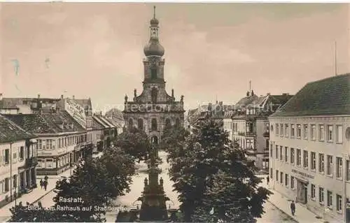 AK / Ansichtskarte  RASTATT Baden BW Blick vom Rathaus auf Stadtkirche