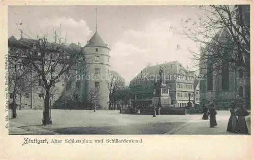 AK / Ansichtskarte  STUTTGART Alter Schlossplatz und Schillerdenkmal