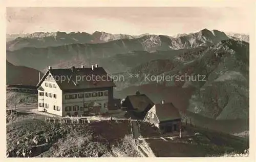AK / Ansichtskarte  Rotwandhaus 1765m Schliersee Bayern Berghaus Panorama Blick gegen Rofar und Guffert